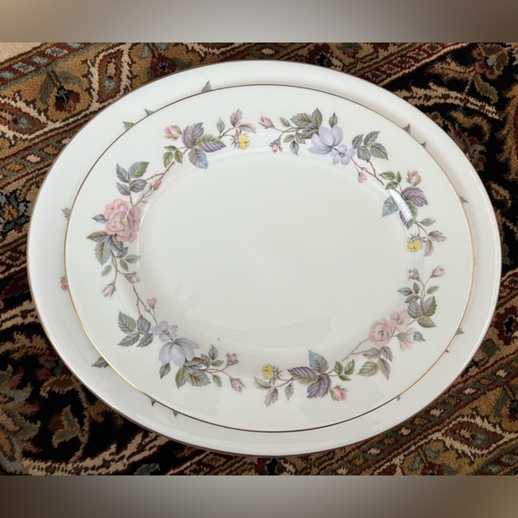 Set of 2 Royal Worcester June Garland Oval Serving Platters Bone China England - Picture 1 of 5